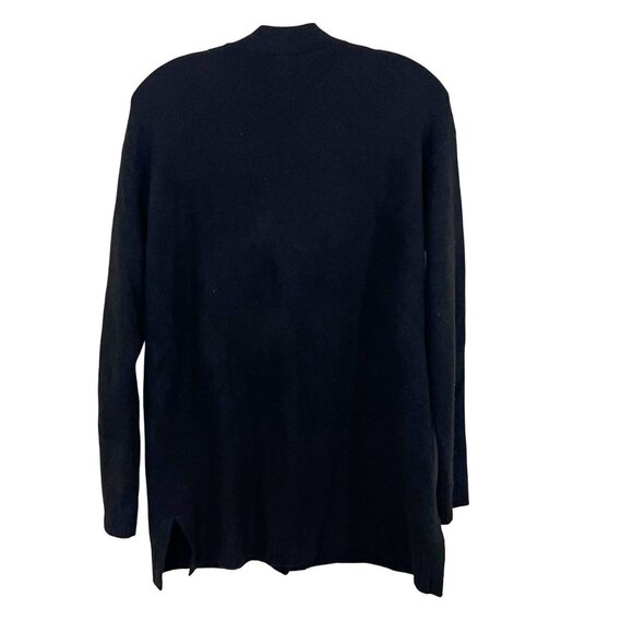 Talbots Black Pearl Button Cardigan Sweater Wool Alpaca Cozy - Size Small - Picture 2 of 7